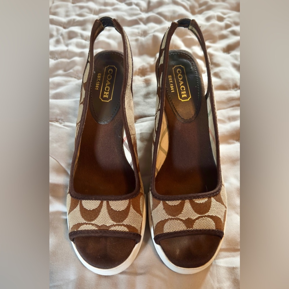 Coach Brown and Cream Women's Heels